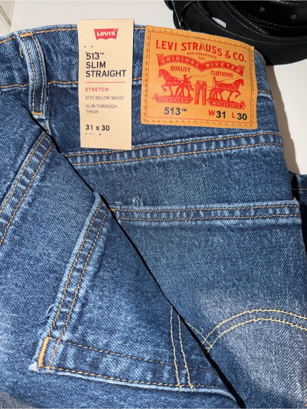 Men’s Levi's 513 Slim Straight Jeans in Dark Blue Denim